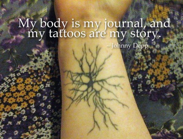 Neuron Tattoo with Johnny Depp quote