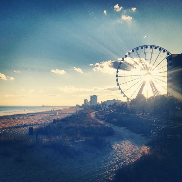 Sunset on Myrtle Beach with the SkyWheel in the distance. Photo Credit: Wendie Burbridge