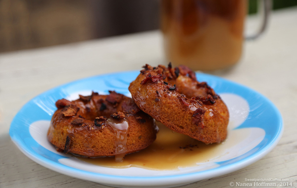 Pumpkin Spice Cake Donuts With Brown Sugar Bourbon Glaze And Bacon_600px.