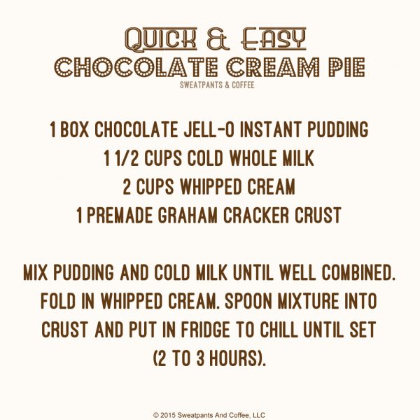 Quick and Easy Chocolate Cream Pie recipe