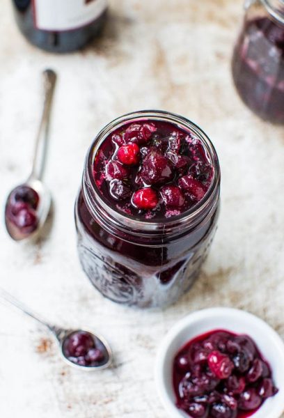 Cabernet Cranberry and Blueberry Sauce by Averie Cooks