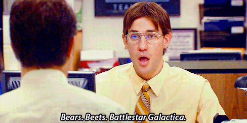 The Office GIFS bears, beets, battlestar
