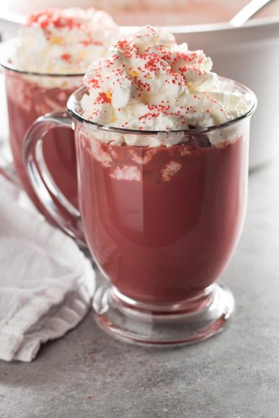 Red Velvet Crockpot Hot Chocolate | The Salty Marshmallow